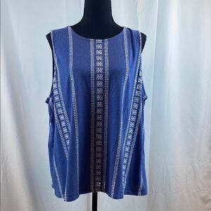 J. Jill Blue Boxy Tank Top with Relaxed Fit